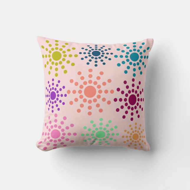 Almofada Travesseiro decorativo de padrão rosa sem soldadur (Frente)