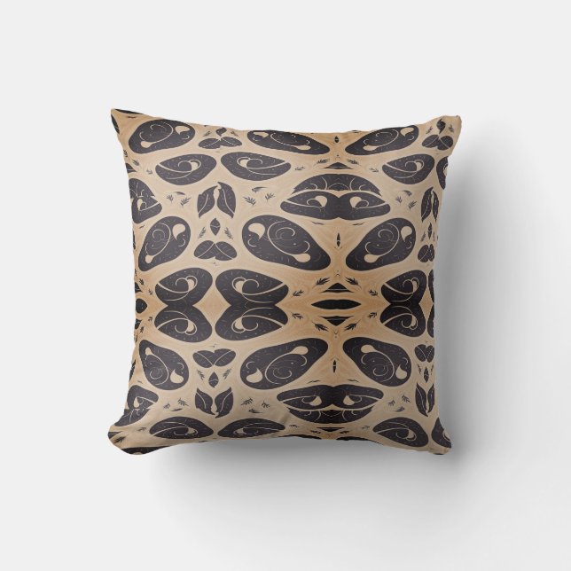 Almofada Travesseiro decorativo de Padrão Tribal Elegante (Frente)