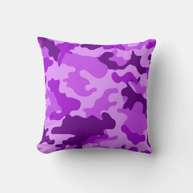 Almofada Travesseiro decorativo de padrão Violet Camo (Frente)