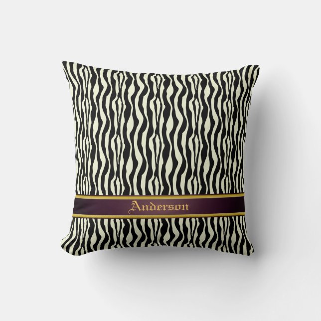 Almofada Travesseiro decorativo de padrão zebra (Frente)