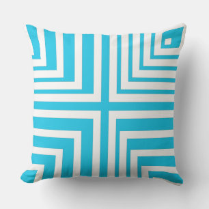 Almofada Travesseiro decorativo De Padrões Branco E Turque