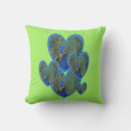 Almofada Travesseiro decorativo de padrões do Peacock Heart