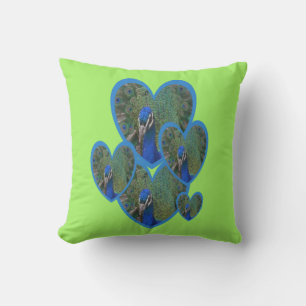 Almofada Travesseiro decorativo de padrões do Peacock Heart