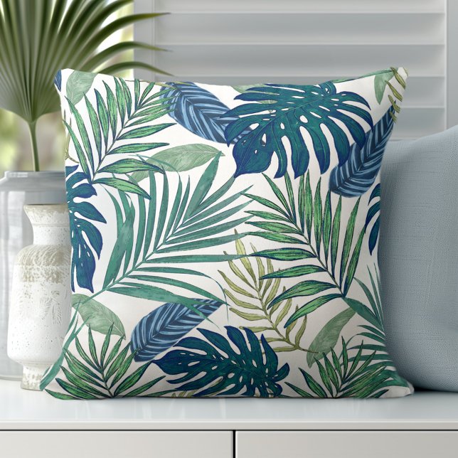 Almofada Travesseiro decorativo de Palma Tropical Moderna (Coastal Elegance Redefined: Explore Totally Coast's Exclusive Pillow Designs)