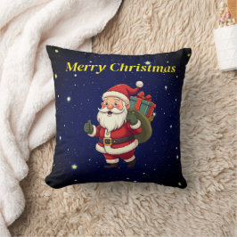 Almofada Travesseiro decorativo de Papais noeis de Natal fe