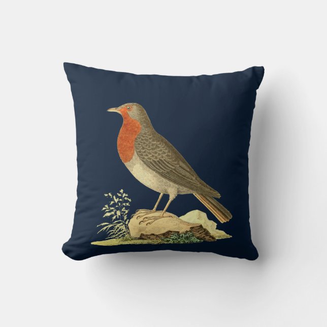 Almofada Travesseiro decorativo de pássaros verde-laranja c (Frente)