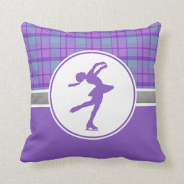 Almofada Travesseiro decorativo de patinagem roxo da xadrez