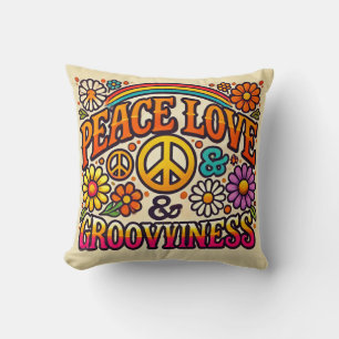 Almofada Travesseiro decorativo de Paz, Amor e Compreensão