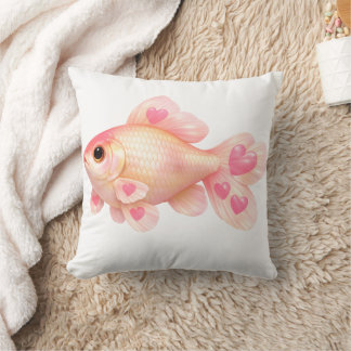 Almofada Travesseiro Decorativo de Peixe Dourado Rosa Fofo