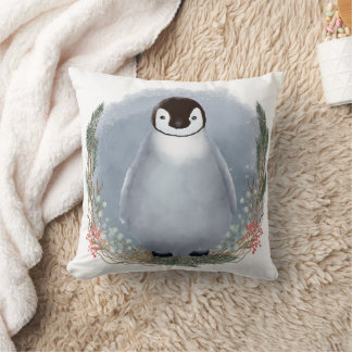 Almofada Travesseiro decorativo de Pinguim-Bebê Inverno