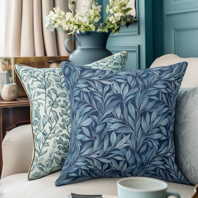 Almofada Travesseiro decorativo de Placas Azuis Artísticas (Criador carregado)