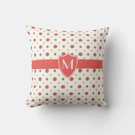 Almofada Travesseiro decorativo de Polkas Vermelho Branco M