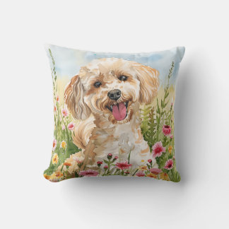 Almofada Travesseiro decorativo de Poodle - Aquarela