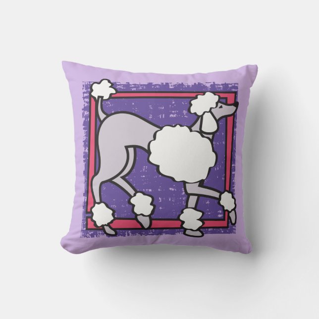 ALMOFADA TRAVESSEIRO DECORATIVO DE POODLE PURPER (Frente)