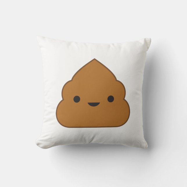 Almofada Travesseiro decorativo de Poop Kawaii (Frente)