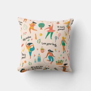 Almofada Travesseiro decorativo de Positividade Corporal