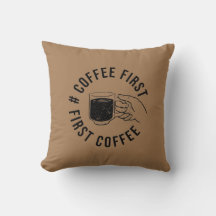 travesseiro decorativo de primeira t-shirt de café