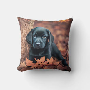 Almofada Travesseiro decorativo de Puppy do Preto Lab