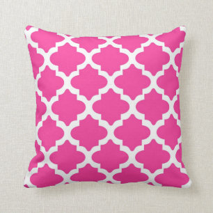 Almofada Travesseiro decorativo de Quatrefoil do rosa