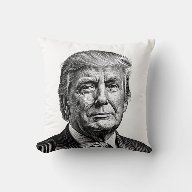 ALMOFADA TRAVESSEIRO DECORATIVO DE RETRATO DO TRUMP HANDSOM (Frente)