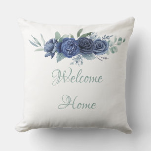 Almofada Travesseiro decorativo de Rosa azul de boas-vindas