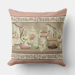 Almofada Travesseiro decorativo de Rosas e Tea de Pêssego V
