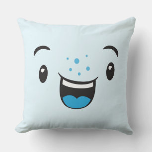 Almofada Travesseiro decorativo de rosto Kawaii sorridente