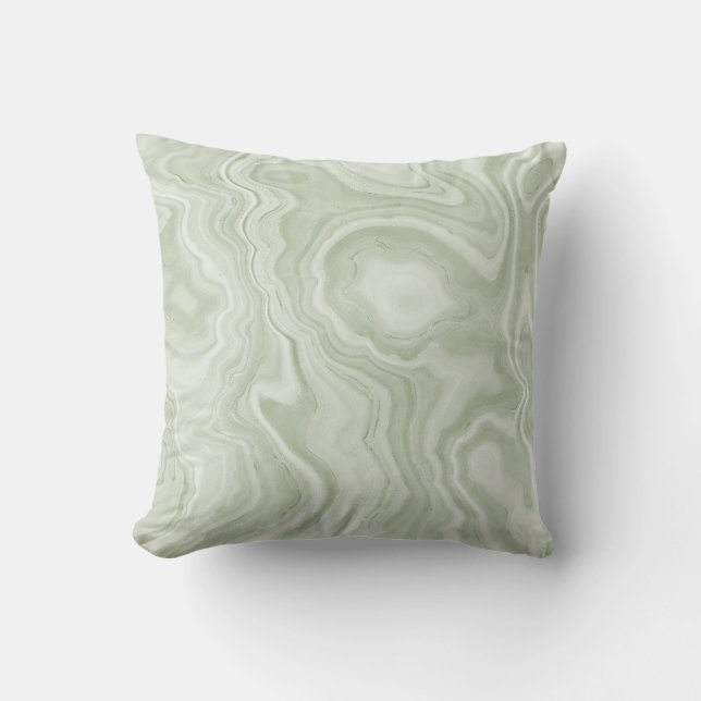 Almofada Travesseiro decorativo de Sage Green Marble (Frente)
