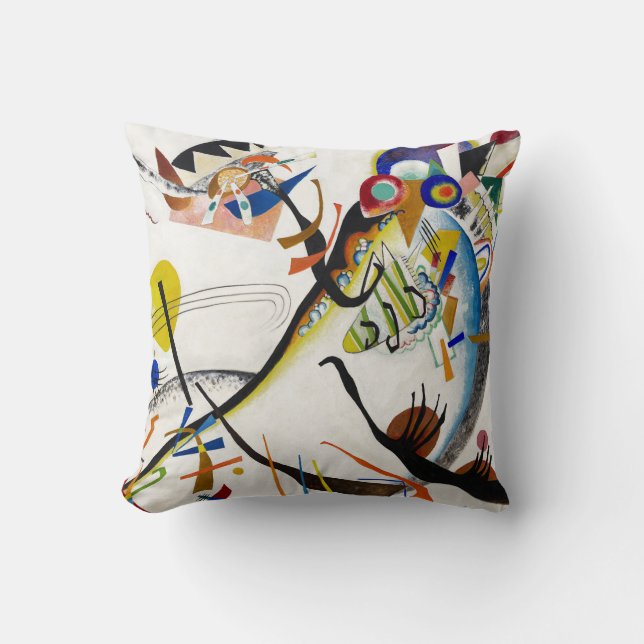 Almofada Travesseiro decorativo de Segmento Azul Kandinsky (Frente)