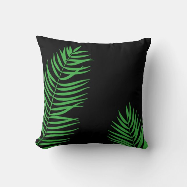 Almofada Travesseiro decorativo de Silhouette Verde Palm Fr (Frente)