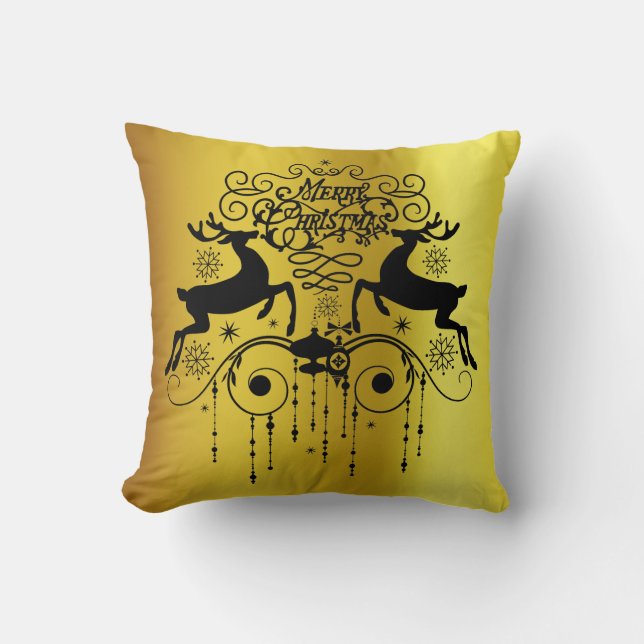 Almofada Travesseiro decorativo de Silhuettes Pretos de Ven (Frente)