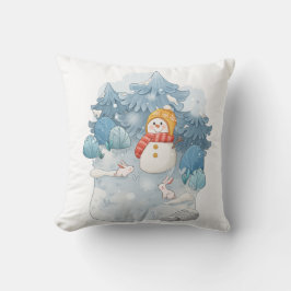 Almofada Travesseiro decorativo de Snowman Cozy Winter Wond
