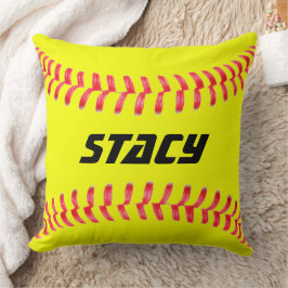 Almofada Travesseiro decorativo de Softball Amarelo Persona