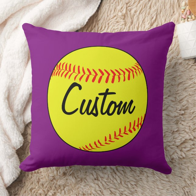 Almofada Travesseiro decorativo de Softball Purple Personal (Cobertor)