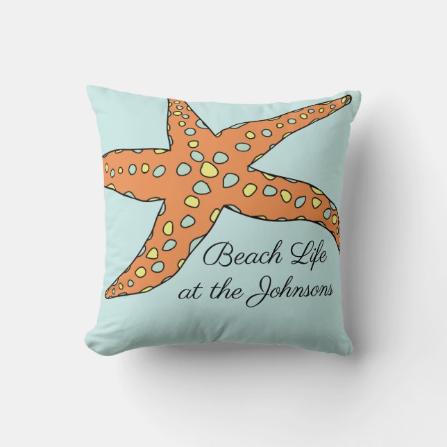 Almofada Travesseiro decorativo de Starfish personalizado d (Frente)