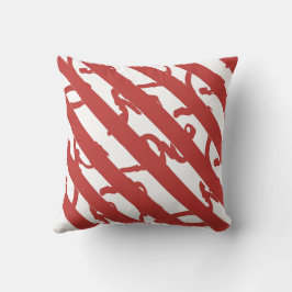 Almofada Travesseiro decorativo de Stripes Brancas Vermelha