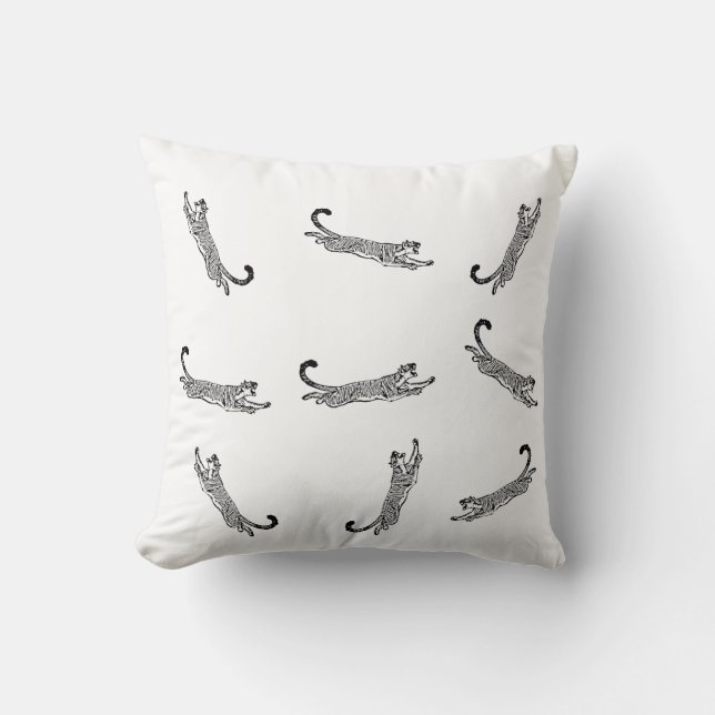 Almofada Travesseiro Decorativo de Tigres Selvagens (Frente)