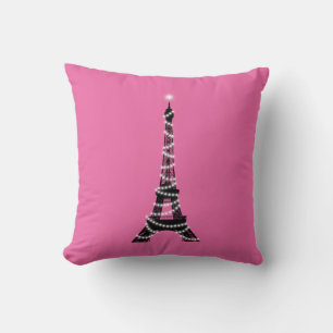Almofada Travesseiro decorativo de Torre Eiffel rosa