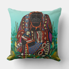 Almofada travesseiro decorativo de turquesa rei orangotango