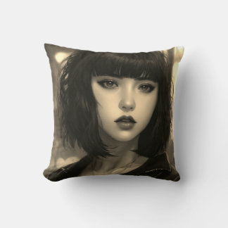 Almofada travesseiro decorativo de uma imagem de menina