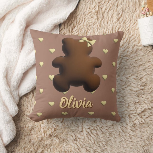 Almofada Travesseiro decorativo de urso de chocolate bonito (Cobertor)