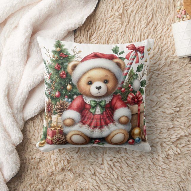 Almofada Travesseiro decorativo de Urso de Natal (Cobertor)