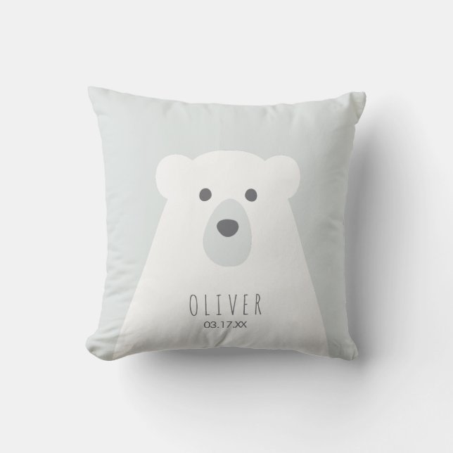Almofada Travesseiro decorativo de Urso Polar (Frente)