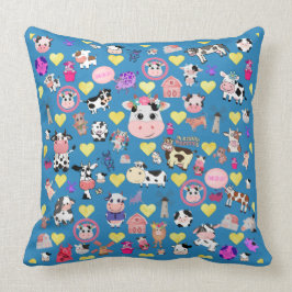 Almofada Travesseiro decorativo de Vaca com Corações
