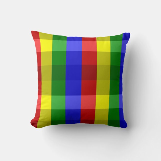 Almofada Travesseiro decorativo de verificação de cores pri (Frente)