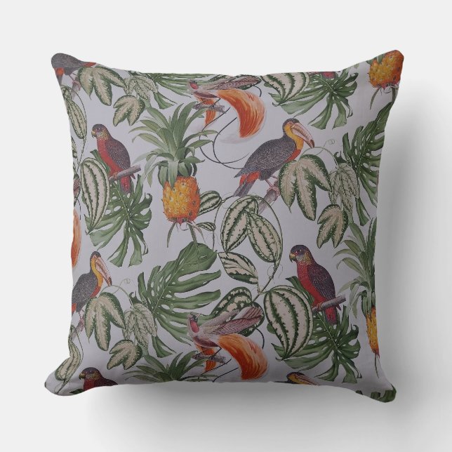 Almofada Travesseiro decorativo de vibrações tropicais (Frente)