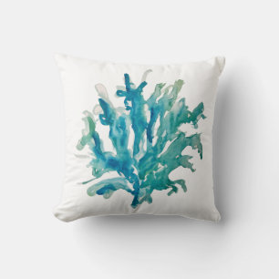 Almofada Travesseiro decorativo de vida costeira azul recif