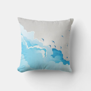 Almofada Travesseiro decorativo de Vinculação de Nuvem Azul