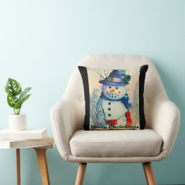 Almofada Travesseiro decorativo de Watercolor Snowman