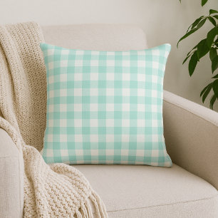 Almofada Travesseiro decorativo de Xadrez de Gingham Verde